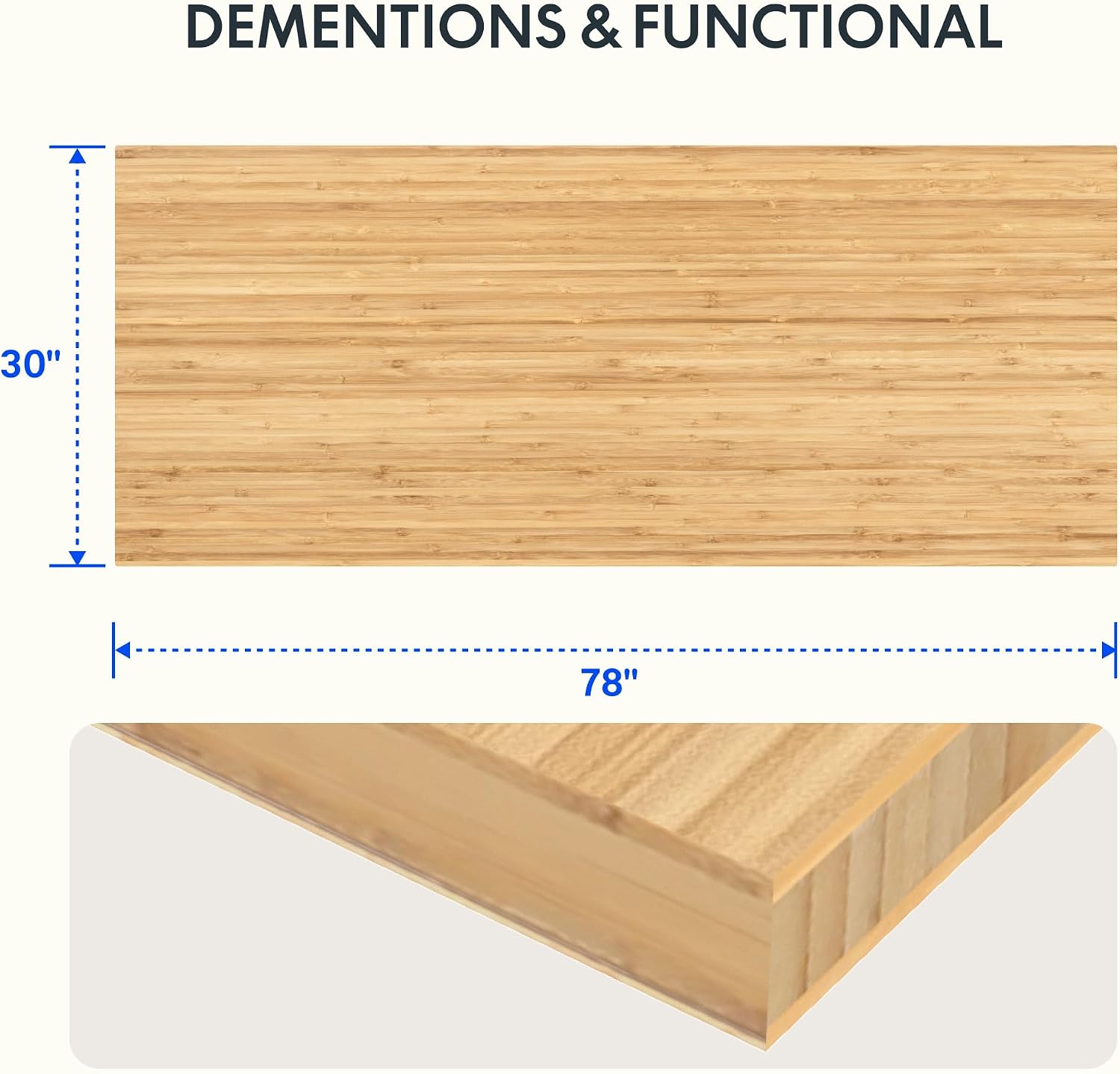 FLEXISPOT Acacia Solid Wood 55"x28" Butcher Block Desktop, Walnut | Acacia Solid Wood, Thick Beveled Edge, For Standing Desk, Office Table, Workbench, DIY Furniture Projects