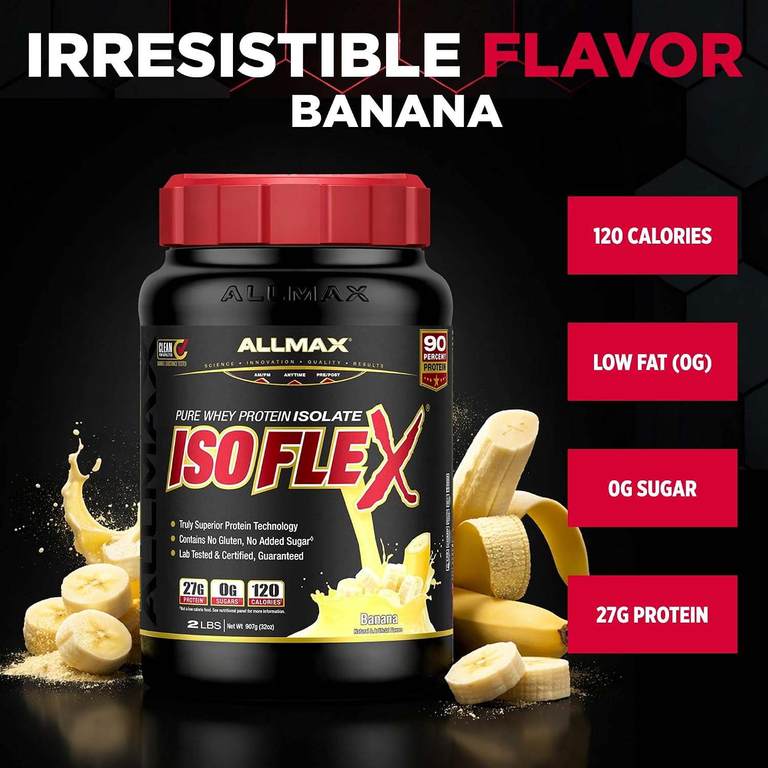 ALLMAX ISOFLEX Whey Protein Isolate, Chocolate Peanut Butter, 5 lb