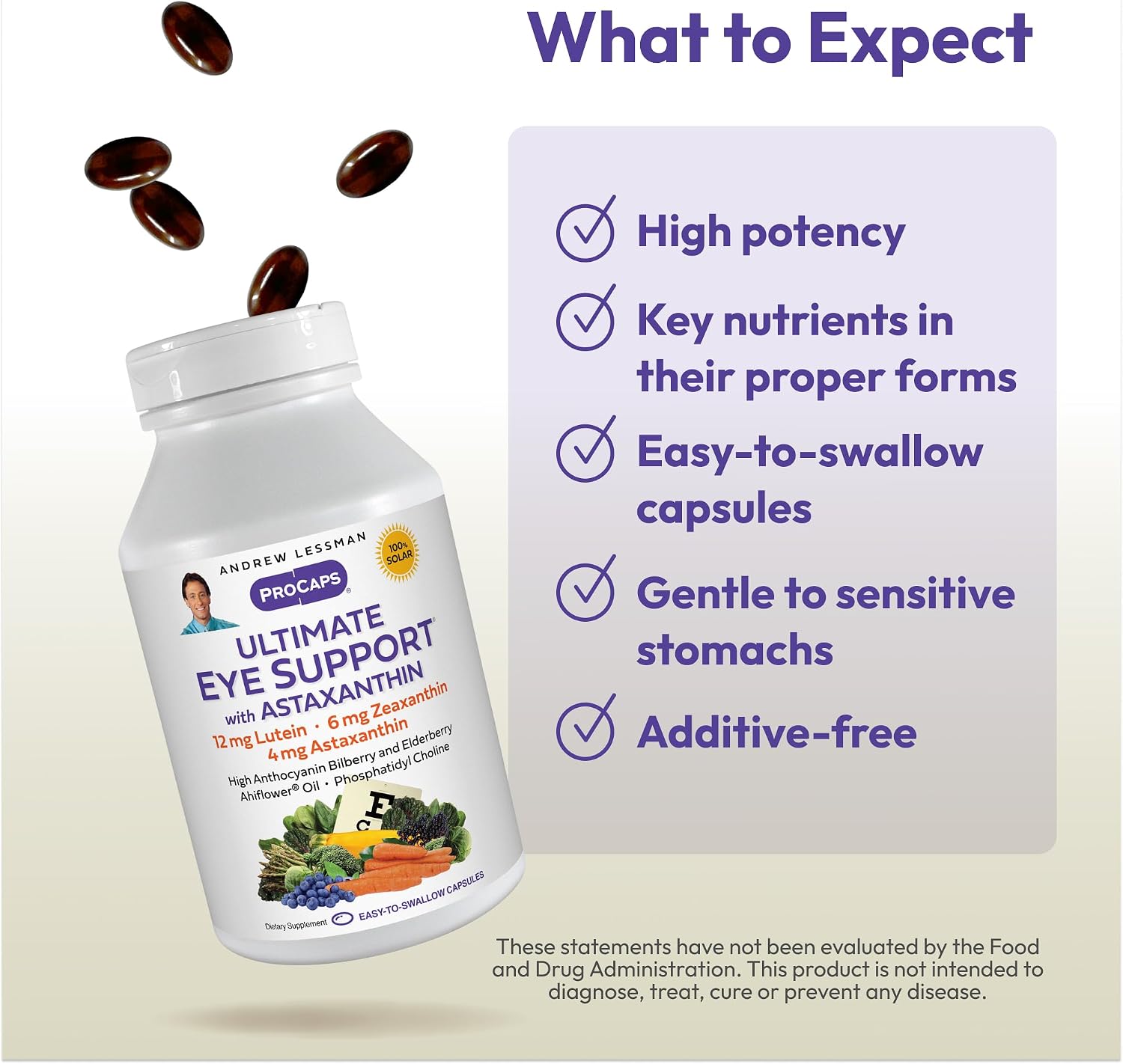 ANDREW LESSMAN Ultimate Eye Support + Astaxanthin 12mg - 30 Softgels