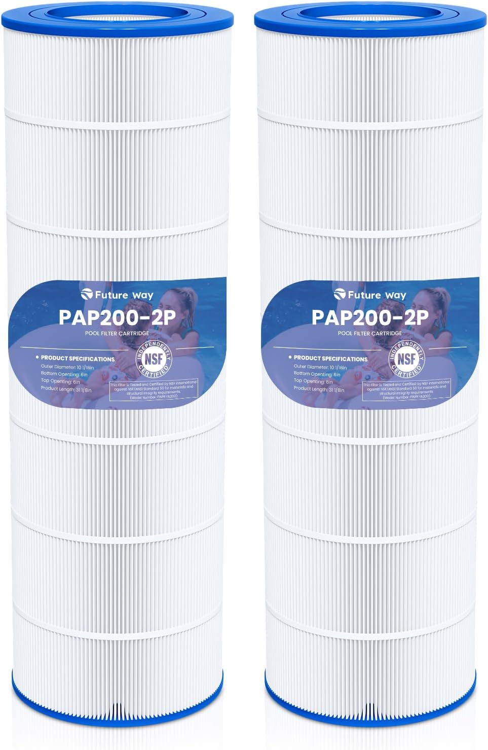 Future Way CC200 Pool Filter Cartridge Replacement for Pentair Clean & Clear 200, Replace Pentair R173217, Pleatco PAP200, Unicel C-9419, 200 sq.ft