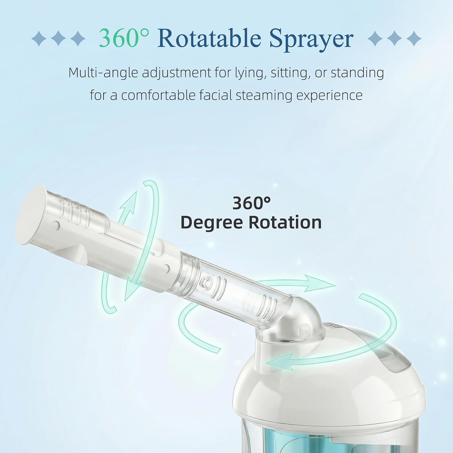 ZENY 3-in-1 Portable Facial Steamer and Hair Steamer, Humidifier, Nano Ionic Face Steamer for Acne Blackhead, Unclogs Pores, Spa Quality