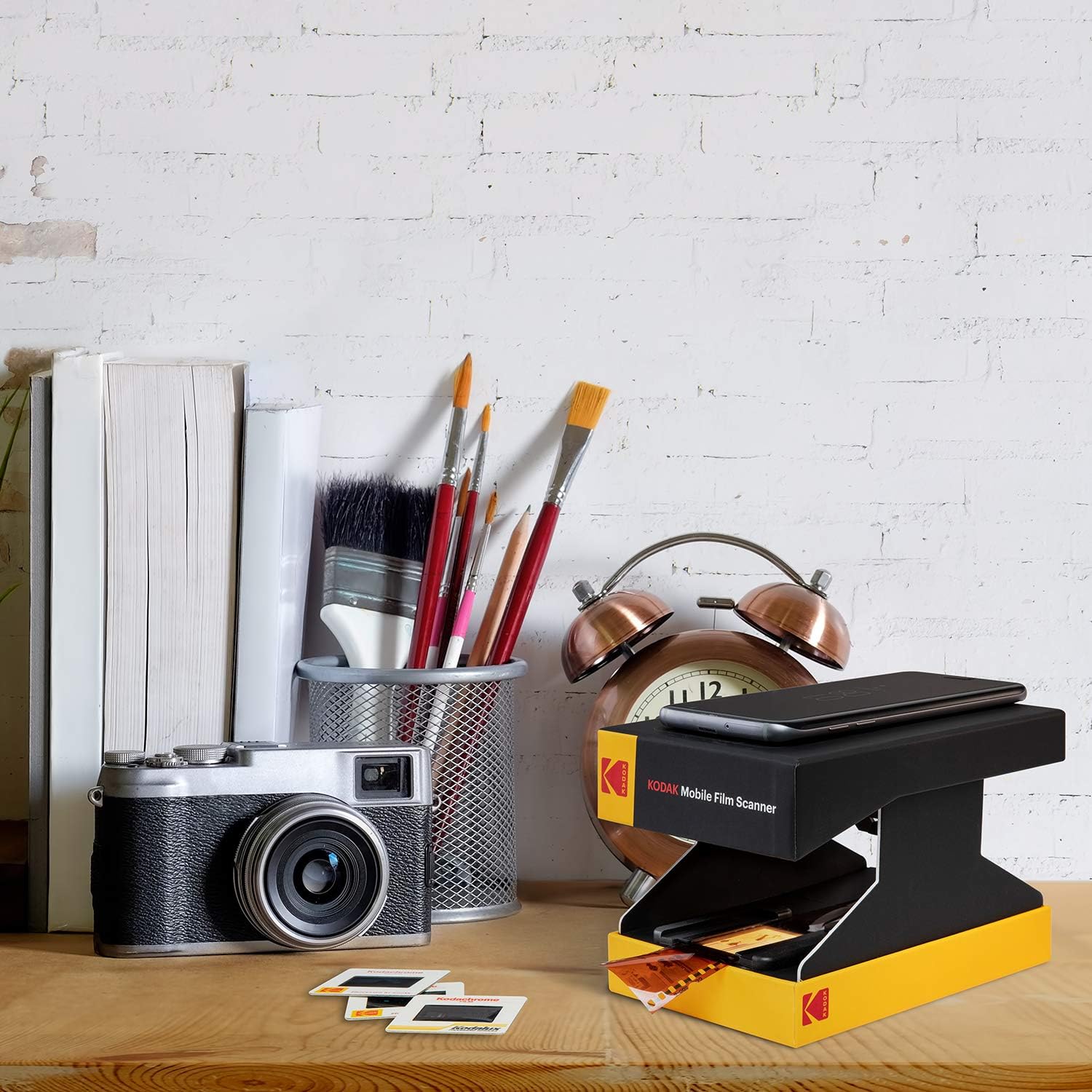 KODAK Mobile Film Scanner, 35mm Negative Scanner & Slide Viewer, App-Based | Scan and view old 35mm color and B&W negatives and slides, LED backlit