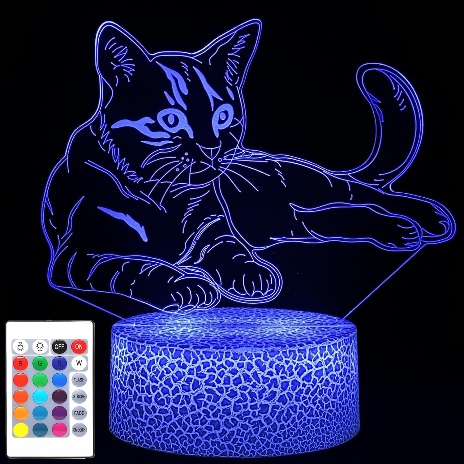 i-CHONY Dinosaur Toy T-Rex 3D Night Light for Kids, 16 Colors Dimmable Dinosaur Led Light with Remote & Smart Touch