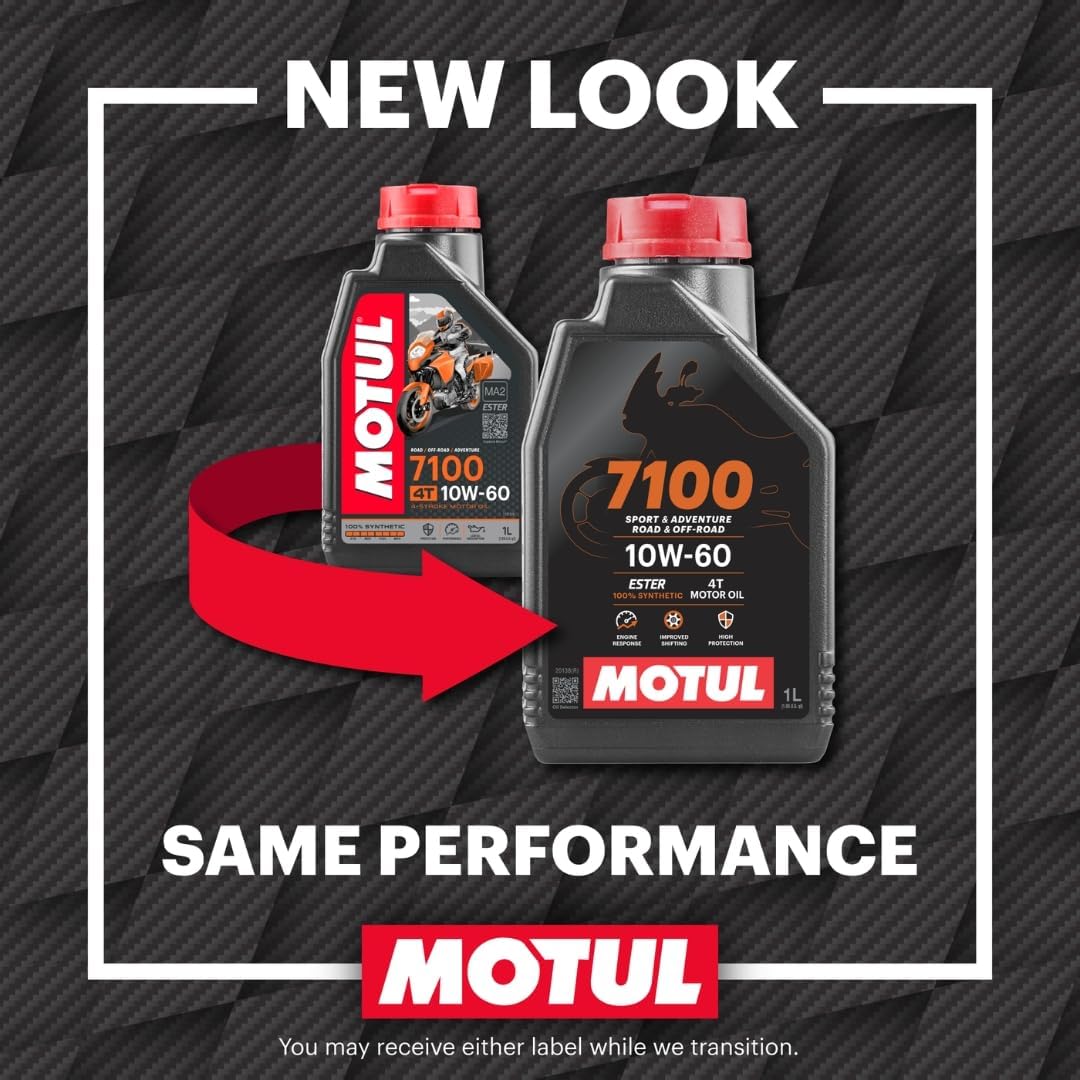 Motul 7100 4T 10W-30 Full Synthetic Motorcycle Oil - Ester Core Technology - API SP JASO MA2 Wet Clutch and DCT Safe - Engine Protection for Honda, Hero, TVS - 4 L