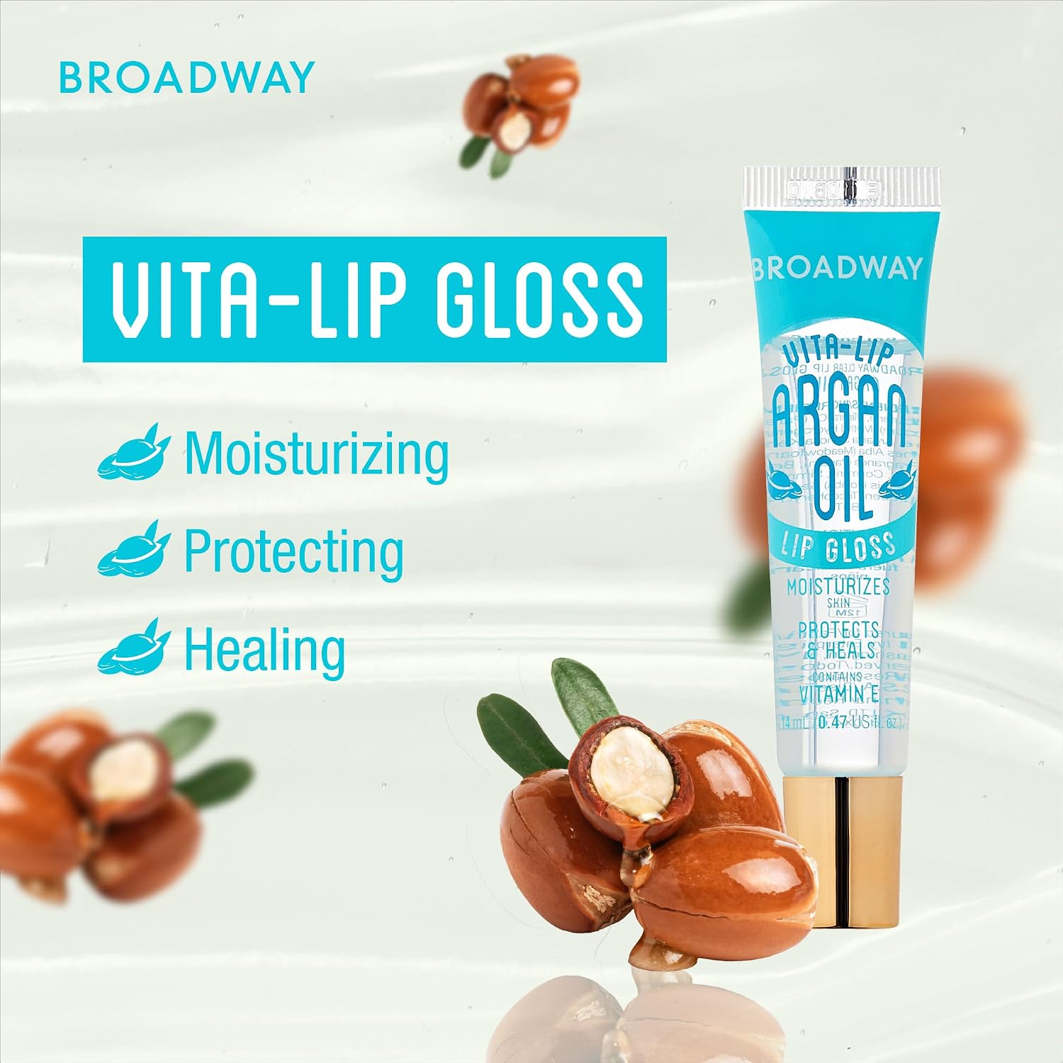 Ruby Kisses Broadway Vita-Lip Clear Lip Gloss (8 Pack), Ultra-Hydrating & Soothing Formula with Vitamins