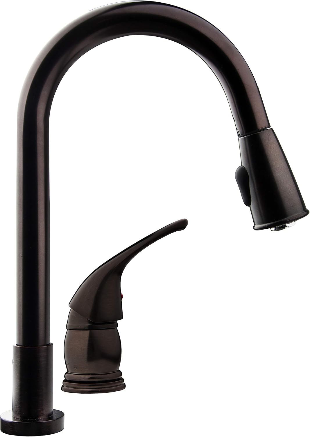 Dura Faucet DF-NMK503-SN RV Pull-Down Kitchen Sink Faucet (Satin Nickel) | Side lever gives one-hand control of temperature and flow. Easy DIY install with common hand tools.