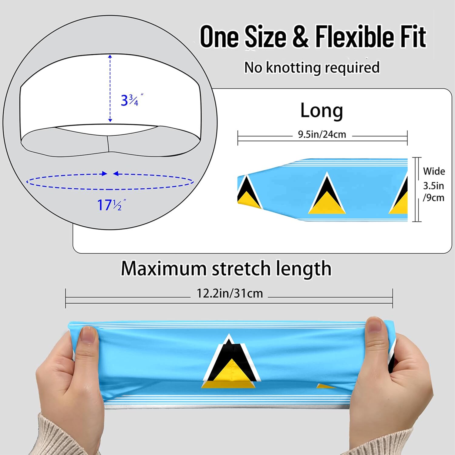 Sports Headband for Women Men,Flag Pattern Workout Head Band,Sweat Bands,Women Running Cycling Yoga Fitness,WorkoutSports Gift