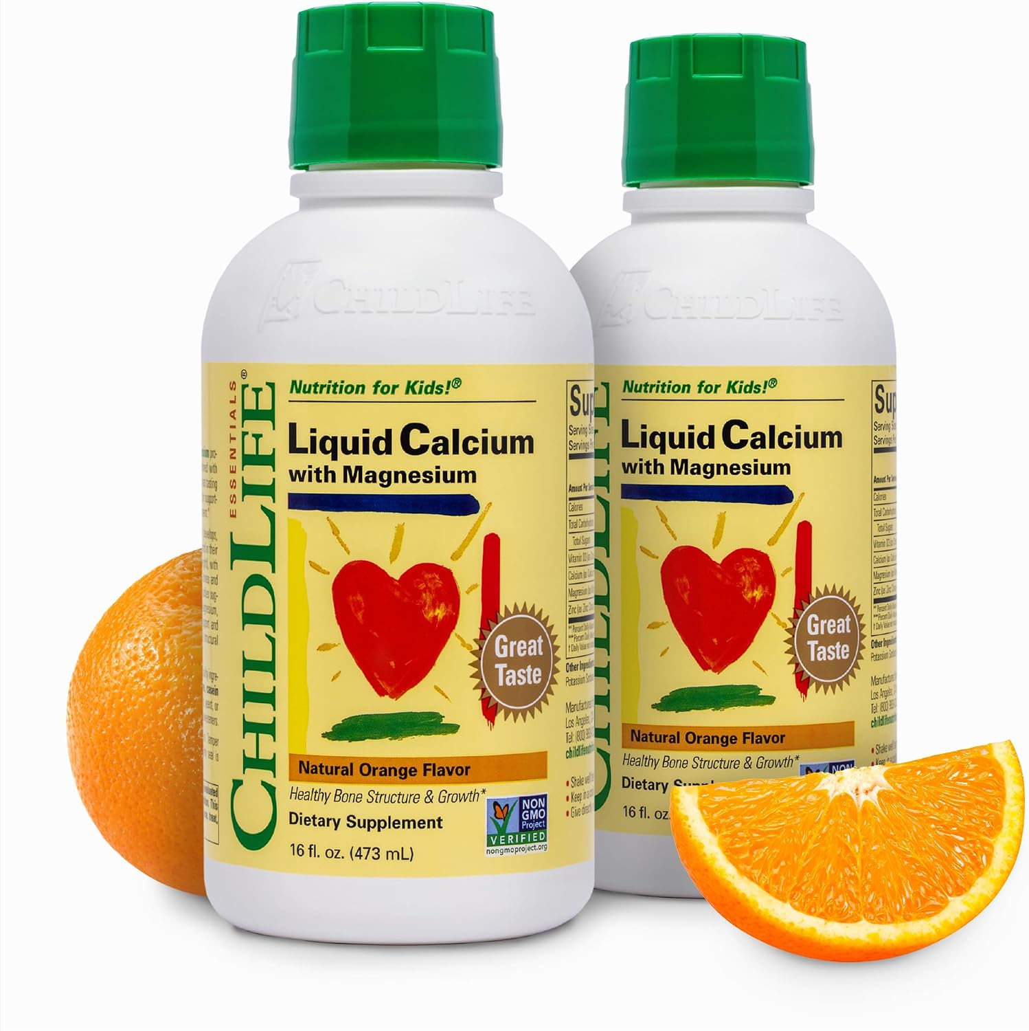 ChildLife Essentials Liquid Calcium Supplement for Kids, 16 fl Oz (4 Pack) | Baby & Toddler Calcium, Magnesium, Zinc, Vitamin D 3, Orange Flavor, Supplement, Liquid, Toddler Kids, Zinc Magnesium
