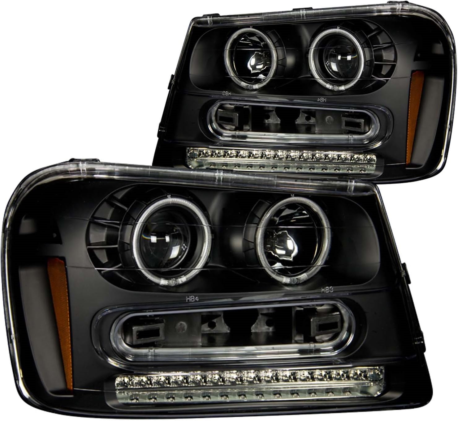Anzo USA 111127 Chevrolet Trailblazer Black Projectors w/Halos Headlight Assembly - (Sold in Pairs)