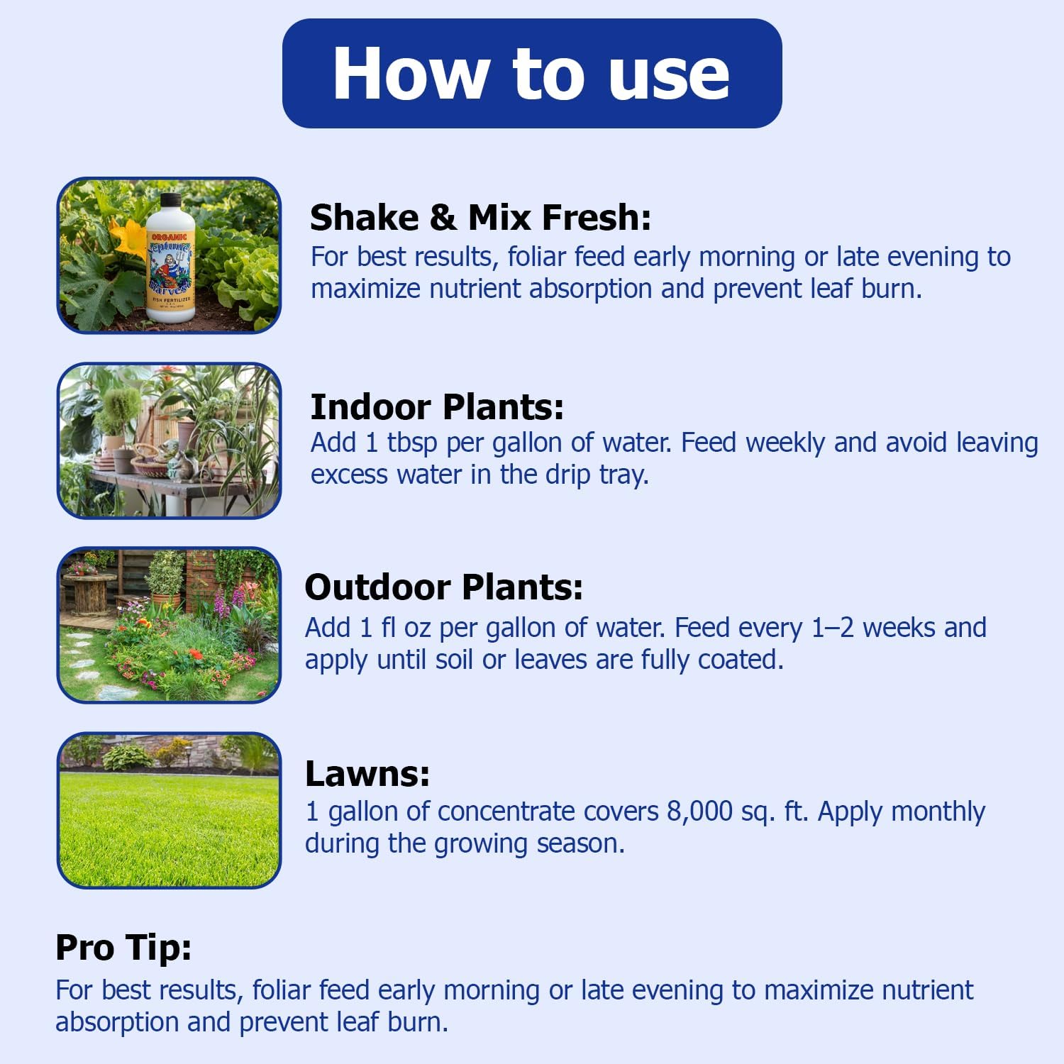 Neptune's Harvest Fish Fertilizer (2-4-1) - Organic Liquid Plant Fertilizer - Fish Hydrolysate for Vegetables, Flowers, Fruit, Trees, Grass - Indoor and Outdoor Plant Food (Gallon)