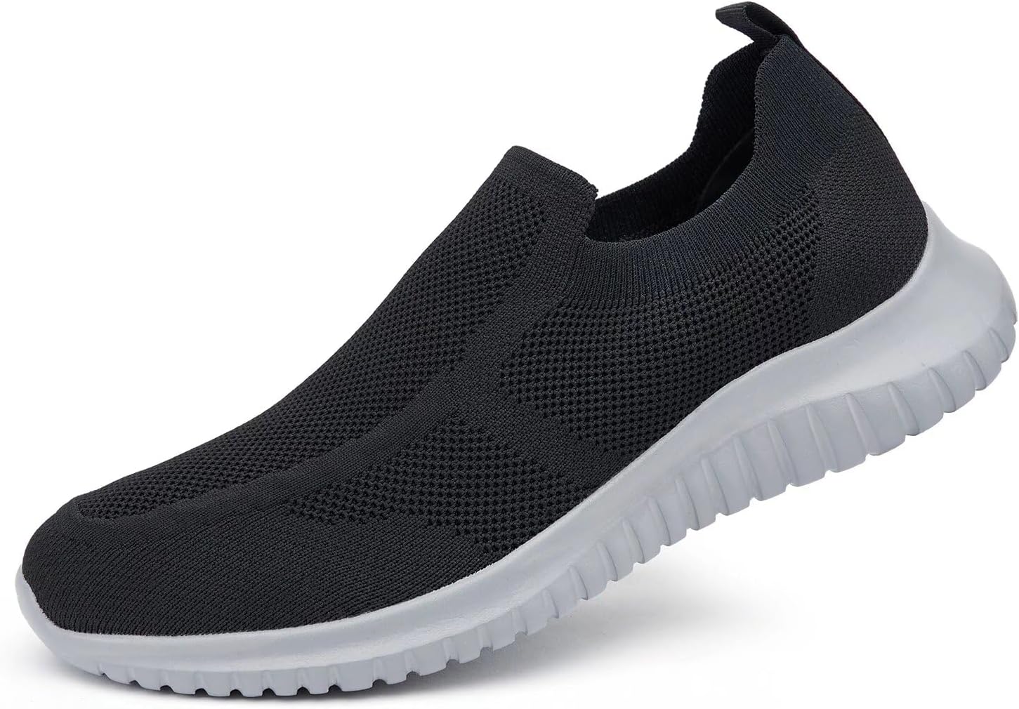 konhill Mens Slip-On Knit Walking Sneakers