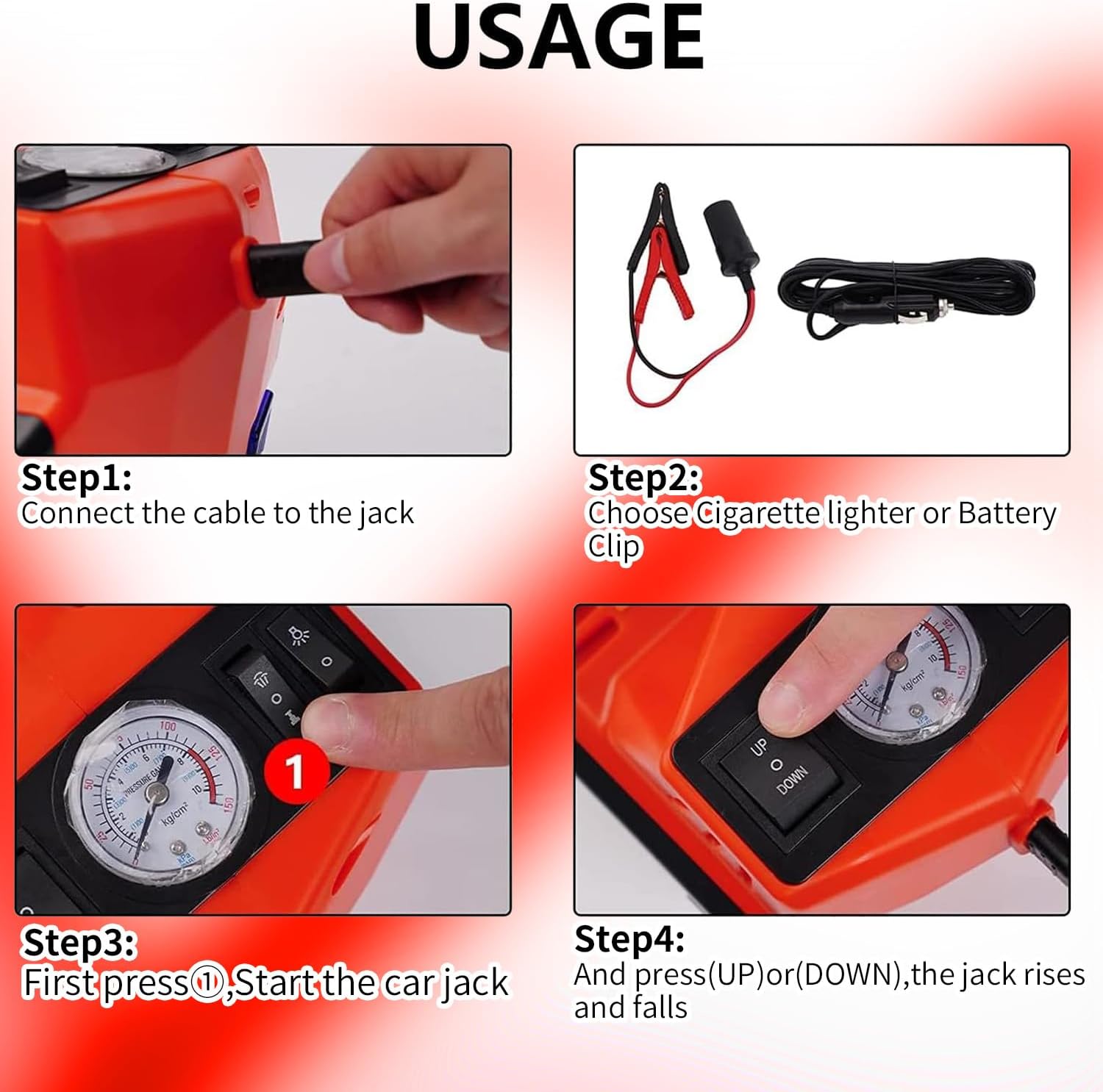 ROGTZ Electric Car Jack Hydraulic Kit 5T Impact Wrench Tire Inflator Pump
