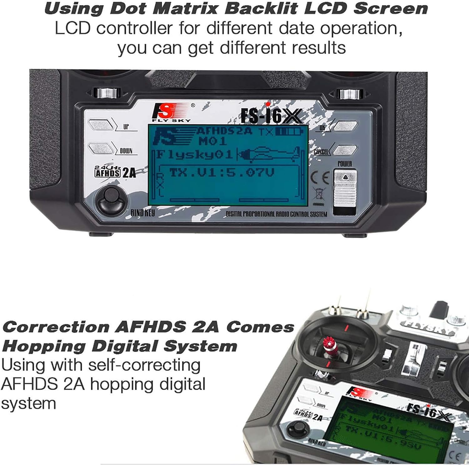 GoolRC Flysky FS-i6X 2.4GHz 10CH AFHDS 2A RC Transmitter Controller with FS-iA10B Receiver for RC Drone Airplane Helicopter