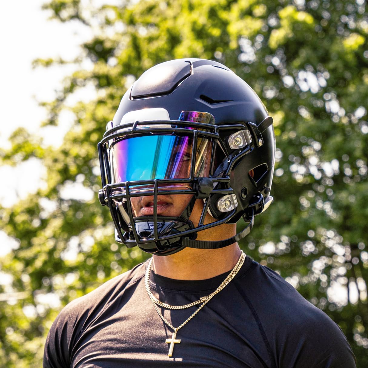 SLEEFS Clear Football Visor for Helmet - Professional Football Visor - Face & Eye Shield - Fits Youth & Adult Helmets - Includes Quick Visor Clips