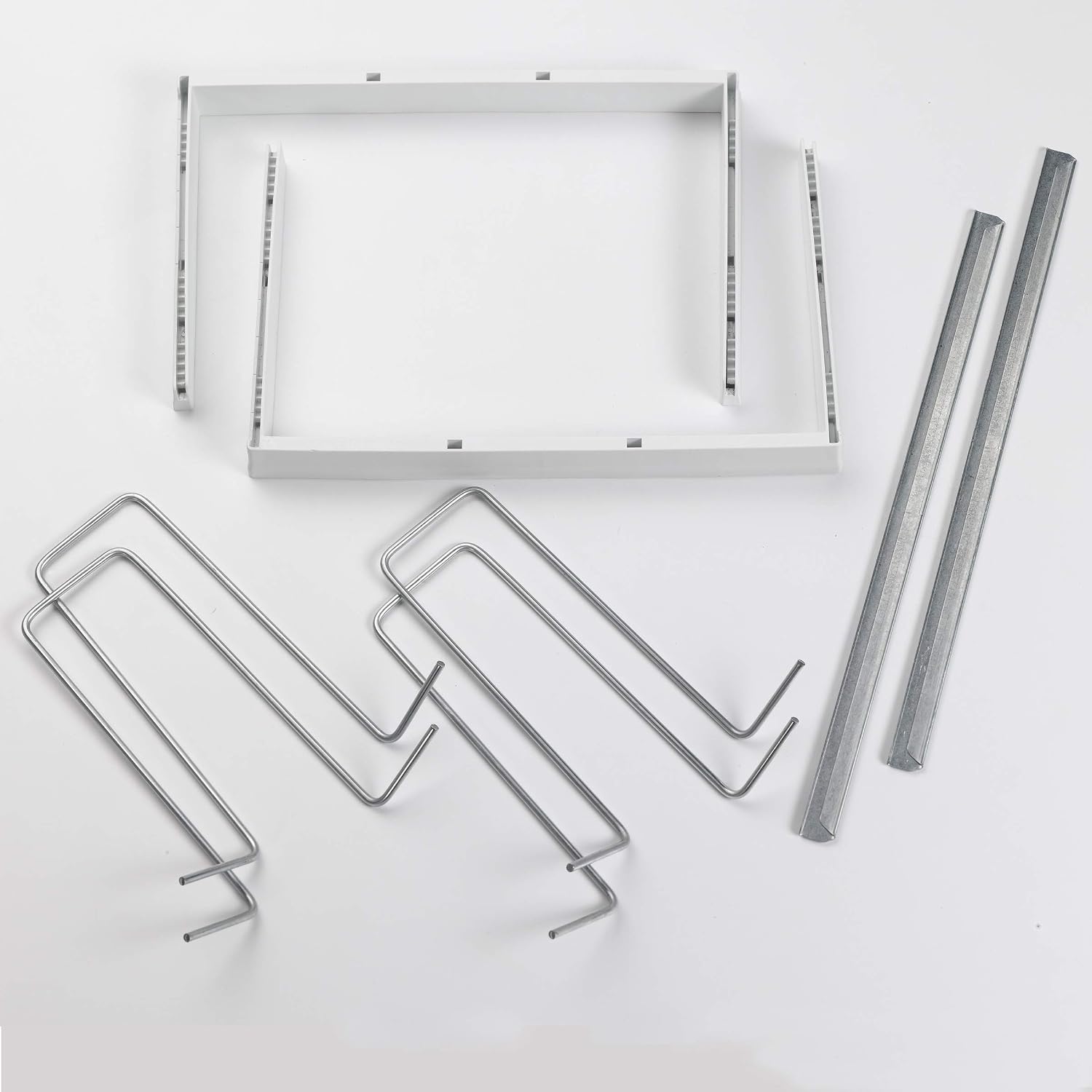 Smead Hanging File Folder Frames, Adjustable, 13” W x 9.25” H x 16”-24” L, White and Silver, Letter Size (64851) (White and Si)