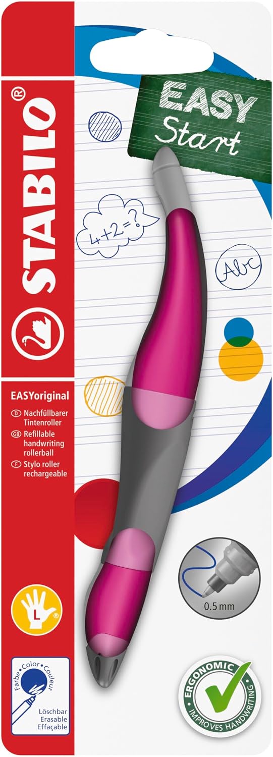 STABILO Ergonomic Rollerball EASYoriginal - Left-Handed - Light Pink/Dark Pink