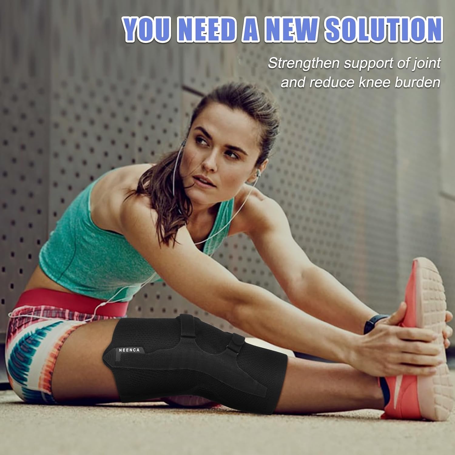 NEENCA Knee Braces for Knee Pain Relief, Compression Knee Sleeves with Patella Gel Pad & Side Stabilizers, Knee Support for Weightlifting, Running