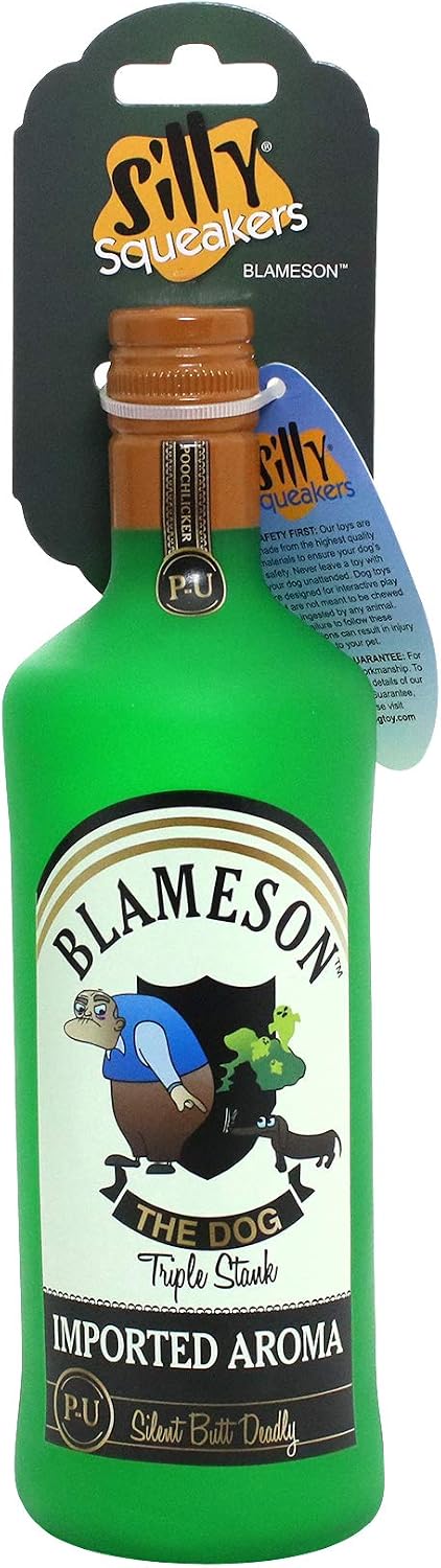 SILLY SQUEAKERS Tuffy Liquor Bottle Dog Toy: Squeaky Dog Toy, Washable and Floats, Vinyl Construction