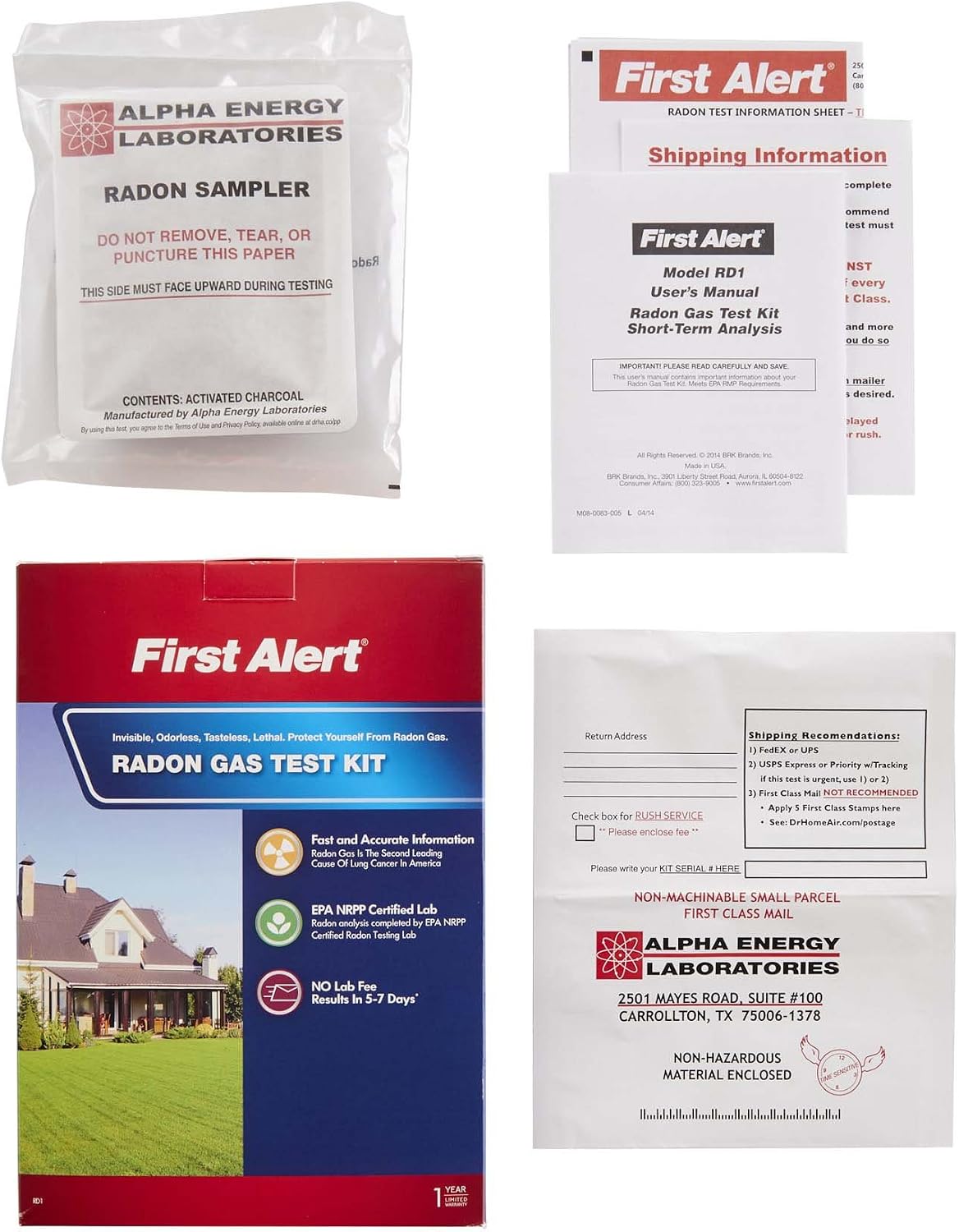 First Alert Radon Gas Test Kit, RD1