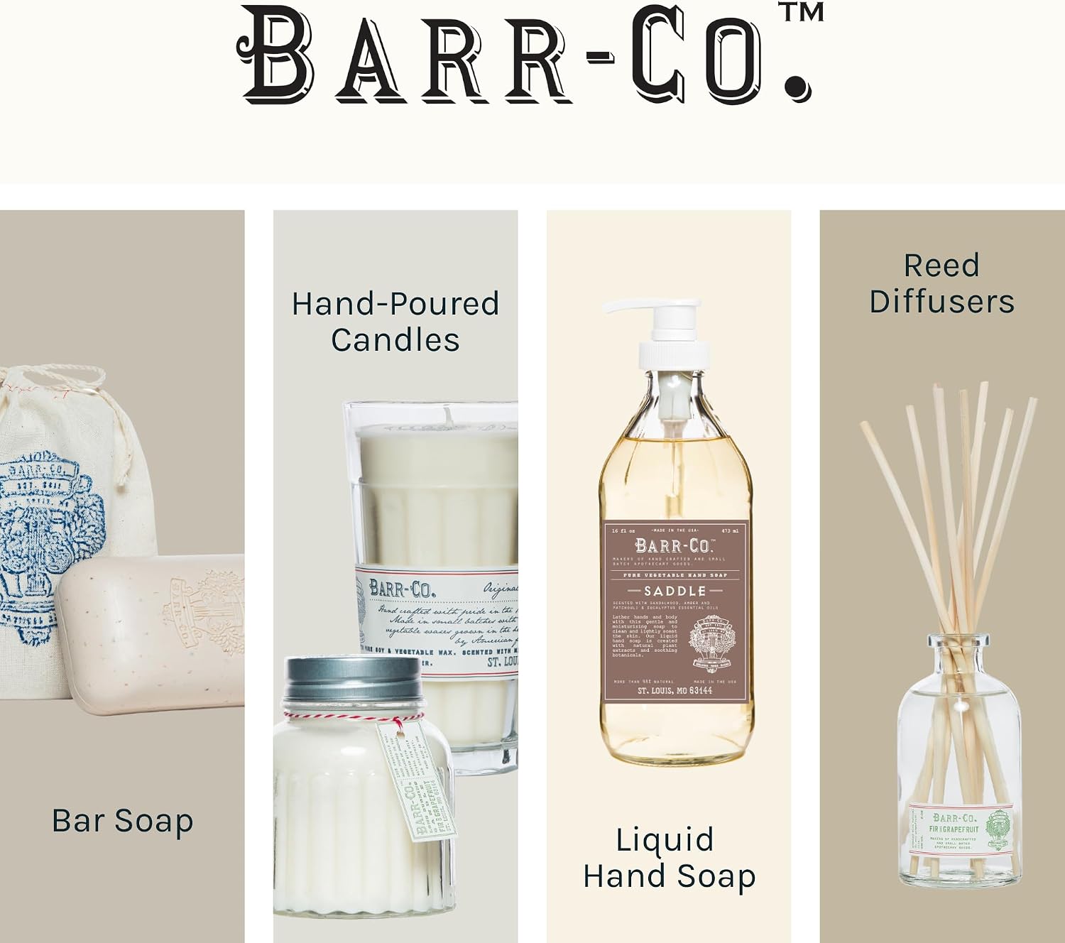 Barr-Co. Fir & Grapefruit Glass Tumbler Candle, 20 oz | Woody Citrus Scent, Long Burning Soy Wax Candle, Scented Candles for Home, Bathroom & Office, 120-Hour Burn Time