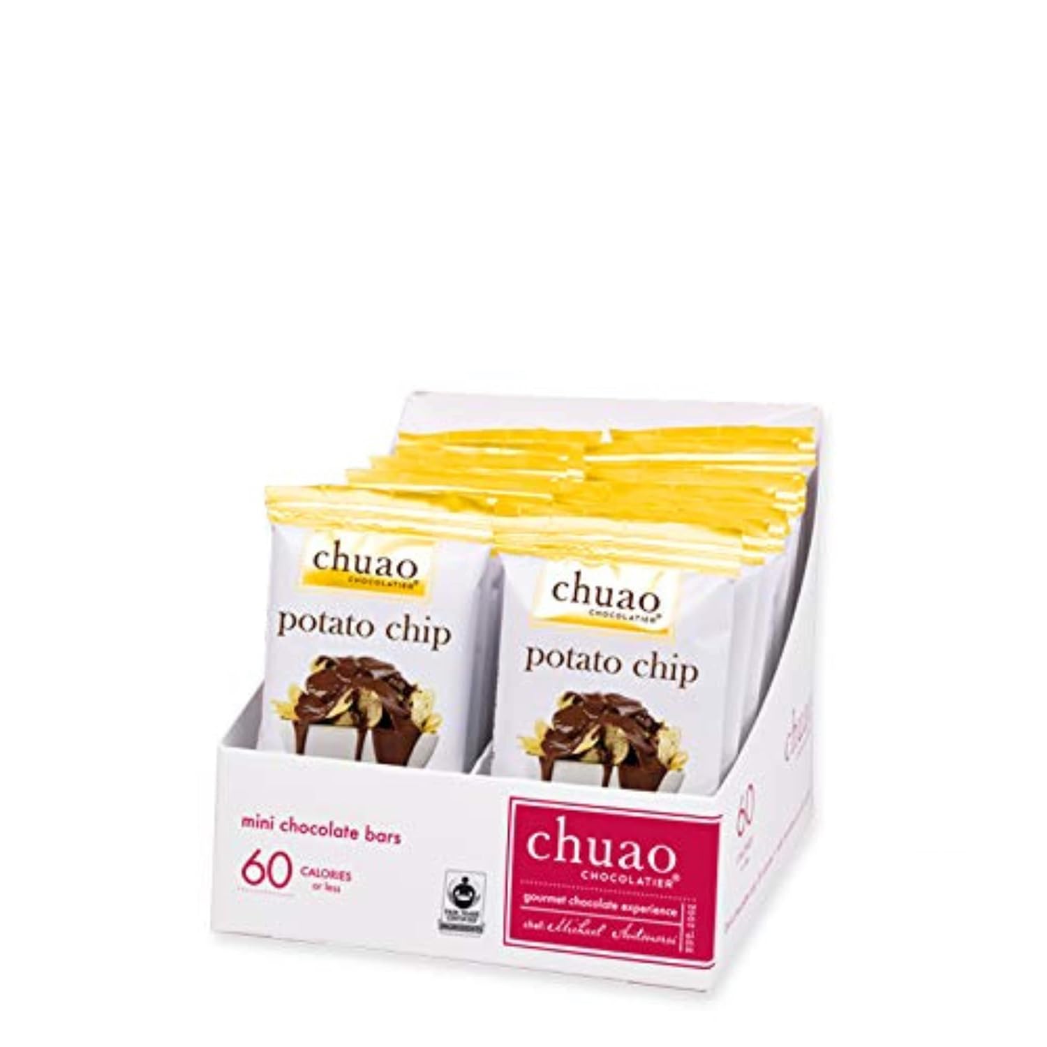 Chuao Chocolatier Sweet & Salty Milk Chocolate Mini Bars | Gourmet Sea Salt European No Preservatives | For Gift Baskets, Gifts for Women, Men | 100 Pack