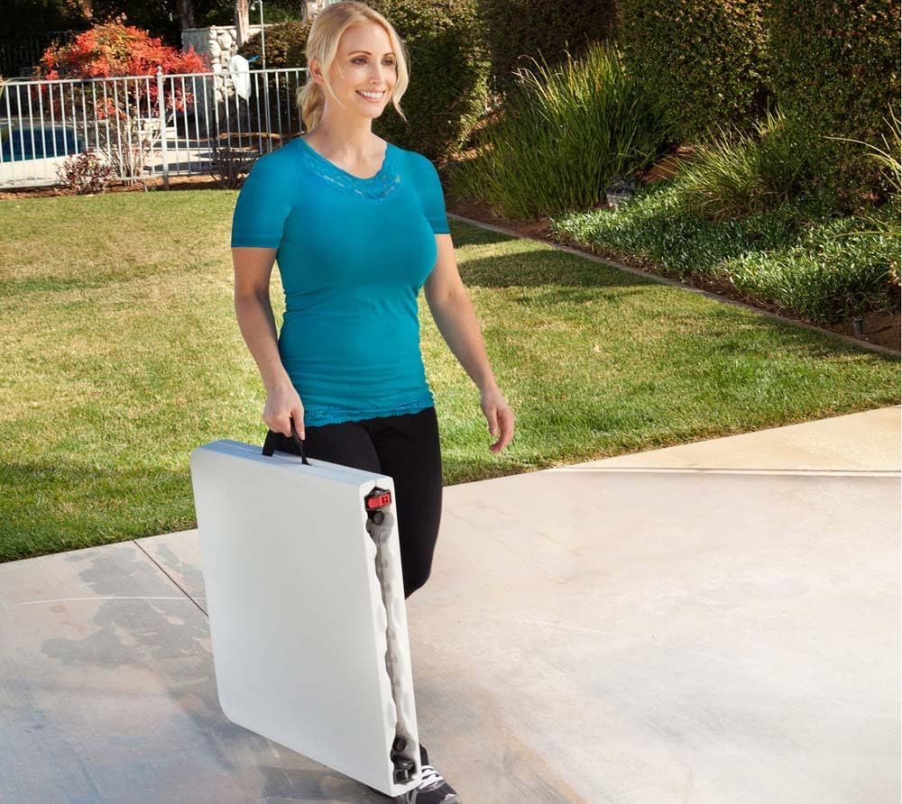 LIFETIME Fold-in-Half Adjustable Folding Table, 4 Foot