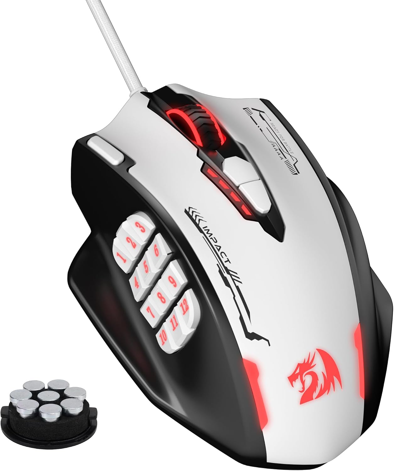 Redragon M908 Wired MMO RGB Gaming Mouse 12400 DPI Remapping Keys | Stable Lag-Free Connection, Redefine Keybinding Macro, Vibing Backlight, Ergonomic Grip Body Comfort