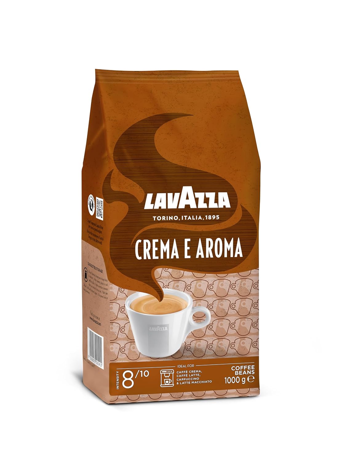 Lavazza Super Crema Whole Bean Coffee, Medium Espresso Roast, Arabica and Robusta Blend, 2.2 lb Bag, Package May Vary (Pack of 1)