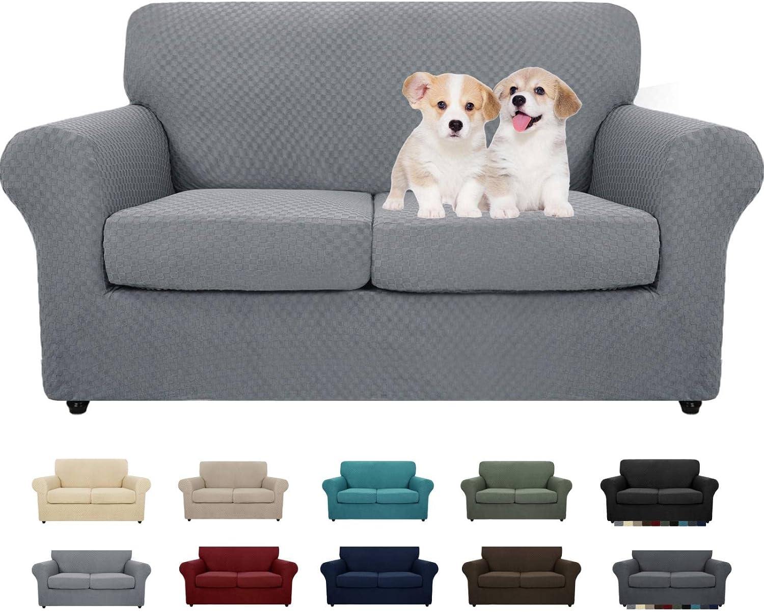 MAXIJIN Latest Recliner Slipcovers for Living Room 4 Pieces Stretch Jacquard Recliner Chair Cover Soft Fitted Recliner Protector with Elastic Bottom