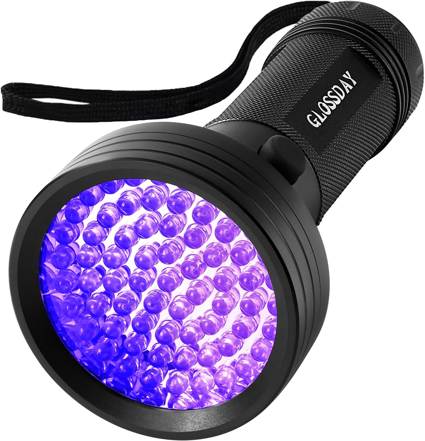 GLOSSDAY Blacklight Flashlight,128 LED UV Flashlights, Upgraded Bright Ultraviolet Flashlight Professional Black Light for Dog/Cat, Hunting Scorpions