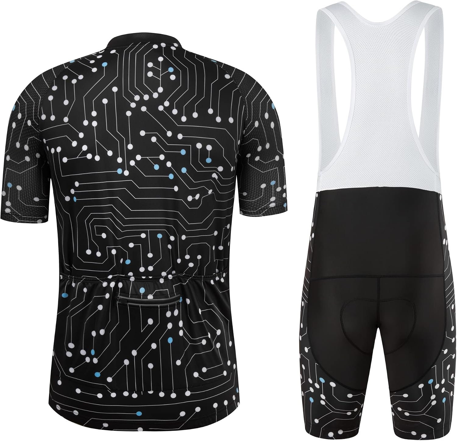 Coconut Ropamo CR Men's Cycling Jersey Set Road Bike Jersey Zipper Pocket Bib Shorts with 4D Padded Cycling Clothing Set