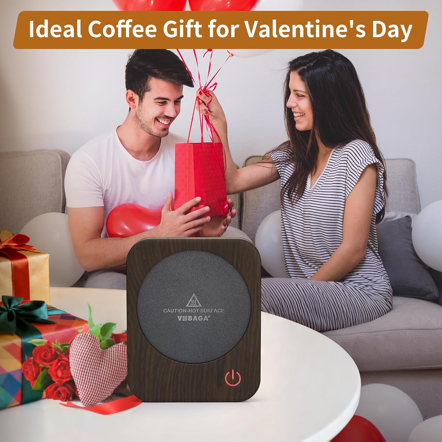VOBAGA Coffee Mug Warmer for Desk with Auto Shut Off & 3-Temp Settings, Coffee Cup Warmer with Smart Safety Alert Home Office Accessory
