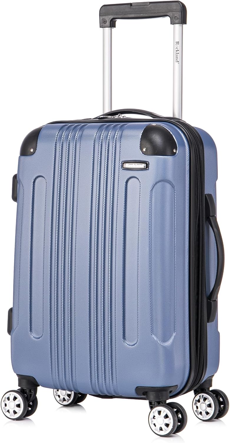 Rockland London Hardside Spinner Wheel Luggage, White, 3-Piece Set (20/24/28)