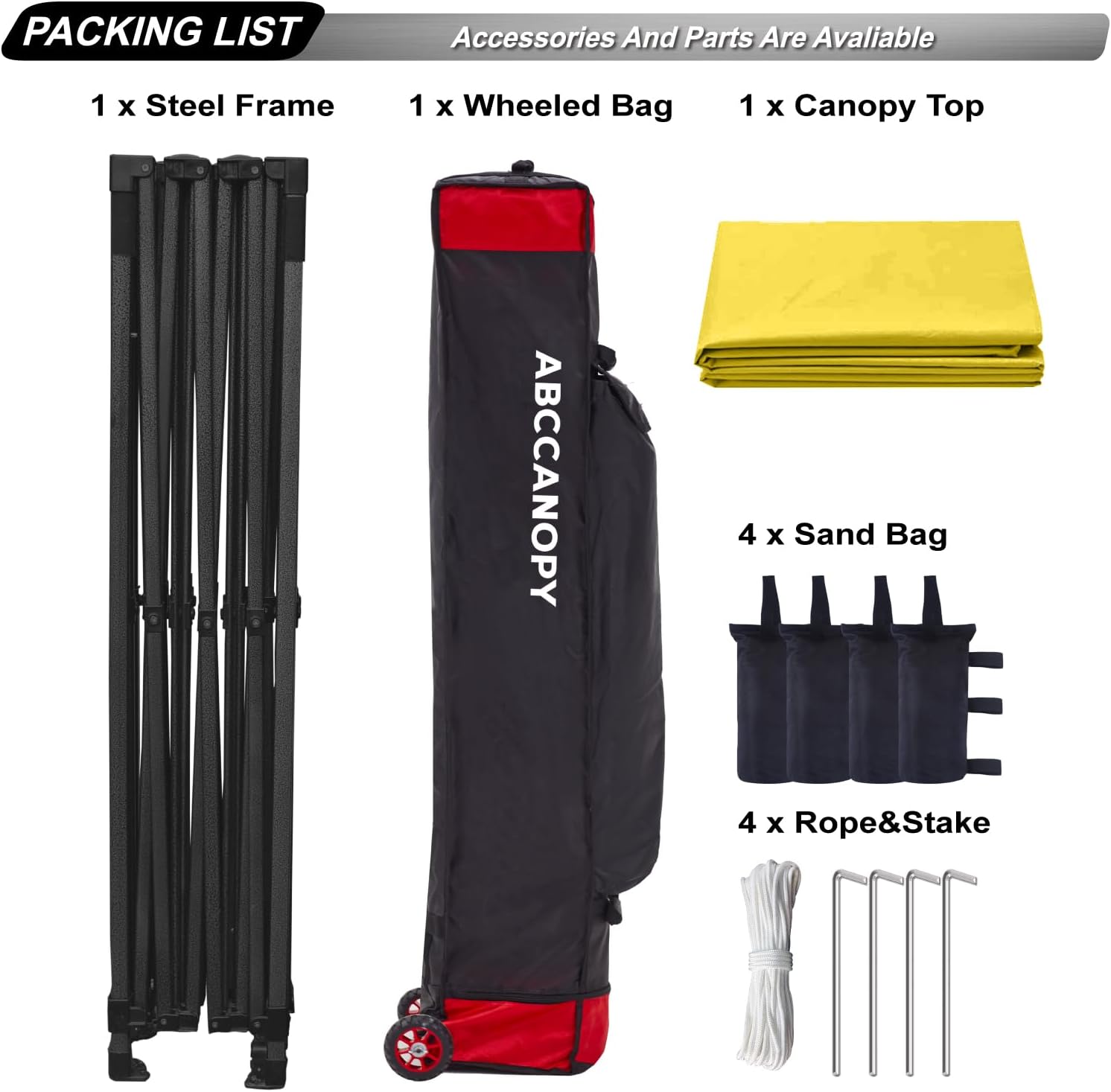 ABCCANOPY Patio Pop Up Canopy Tent 10x10 Commercial-Series (Black)