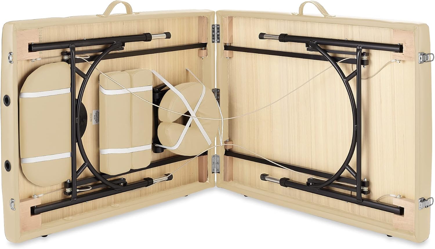 Saloniture Professional Portable Lightweight Bi-Fold Massage Table with Aluminum Legs - Includes Headrest, Face Cradle
