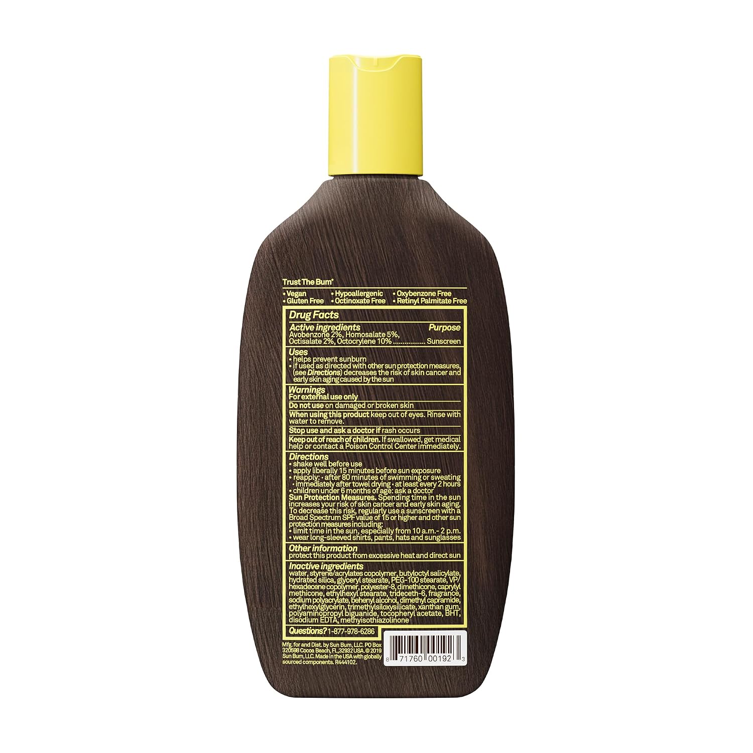 Sun Bum Original SPF 50 Sunscreen Body Lotion - 8 oz | Broad Spectrum Moisturizing Sunscreen with Vitamin E, Hawaii 104 Act Compliant (Made without Octinoxate & Oxybenzone)