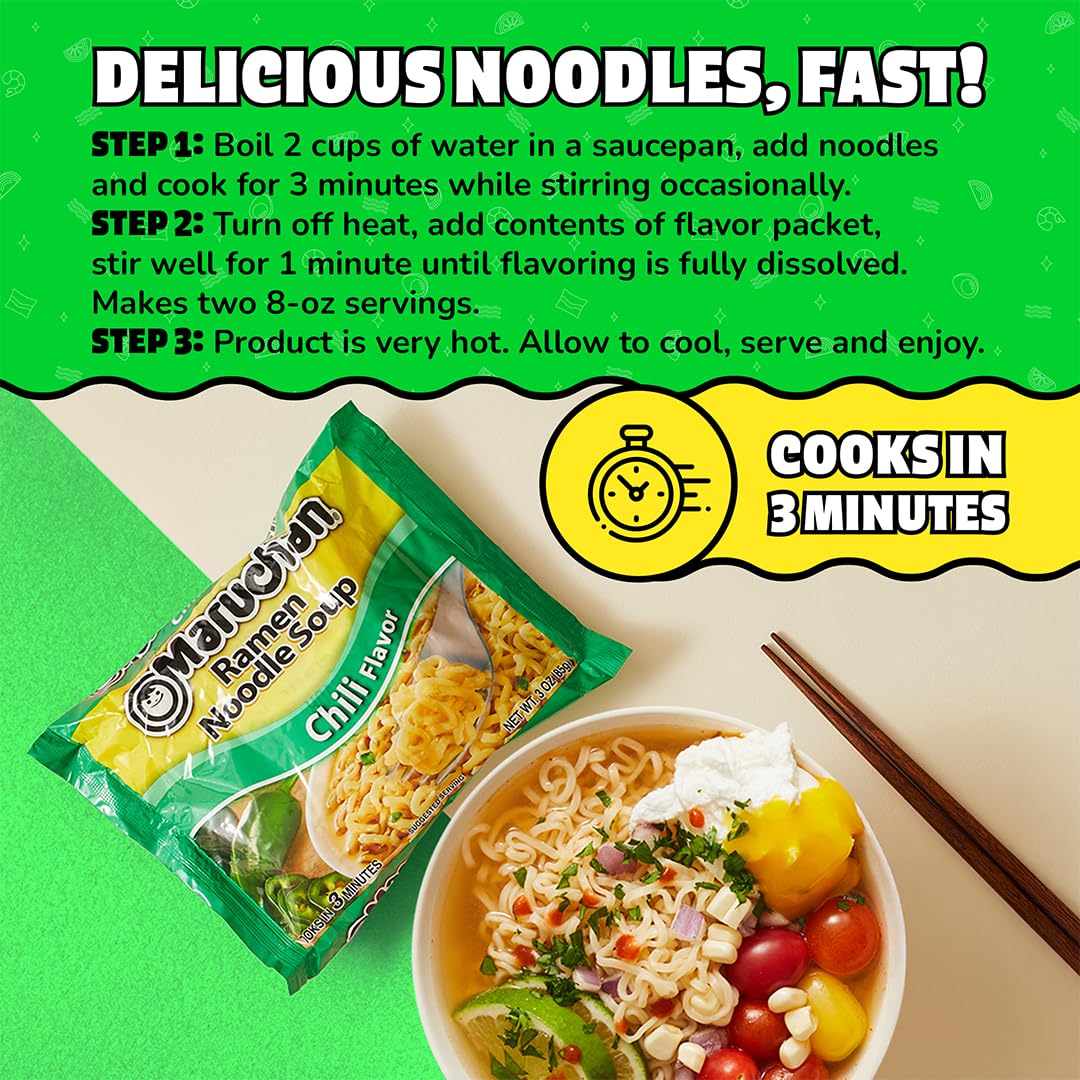 Maruchan Ramen Noodle Soup, Pork Flavor – Japanese-Style Instant Noodles, Quick & Easy Meal for Kids, Students & Busy Families – 3 Oz. (24 Pack)