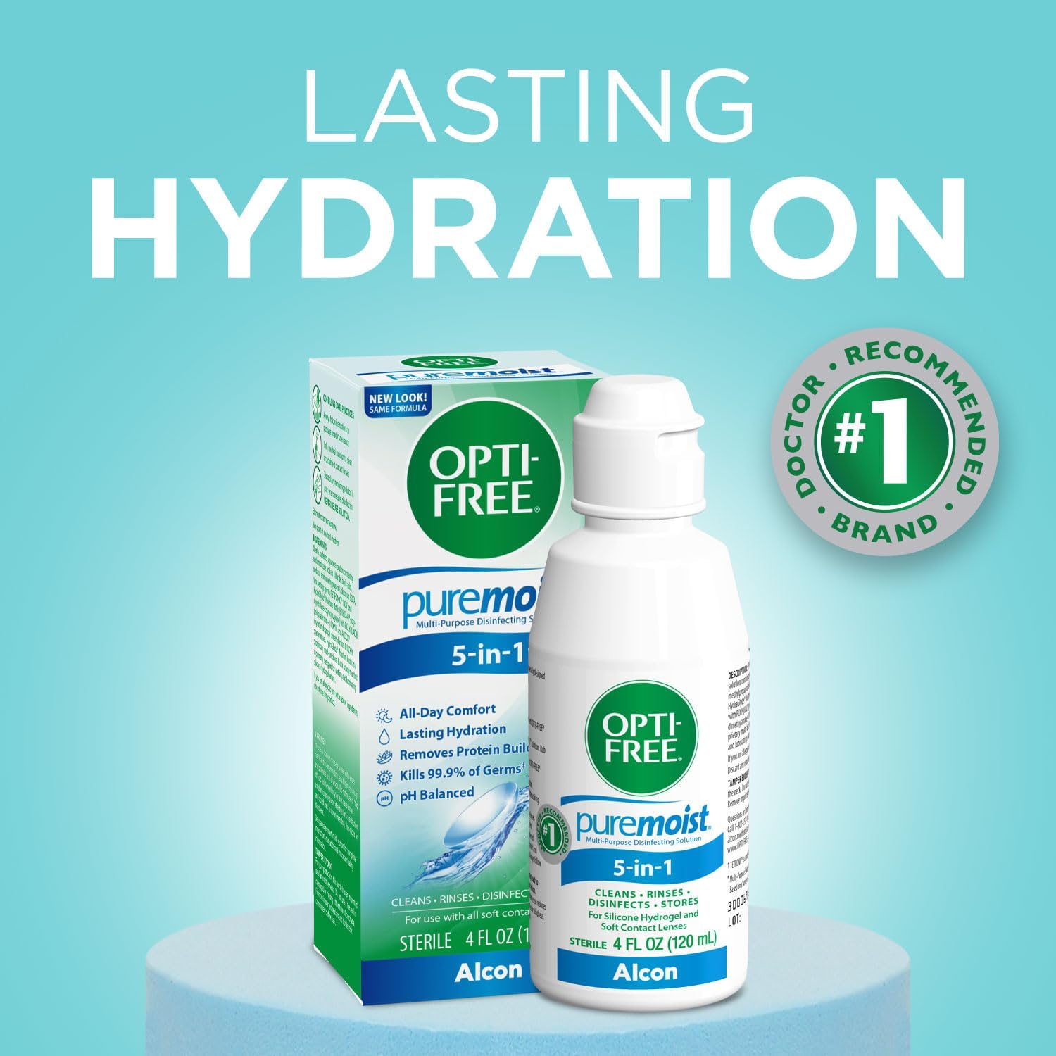 OPTI-FREE Puremoist Multi-Purpose Contact Lens Solution, 4 Fl Oz