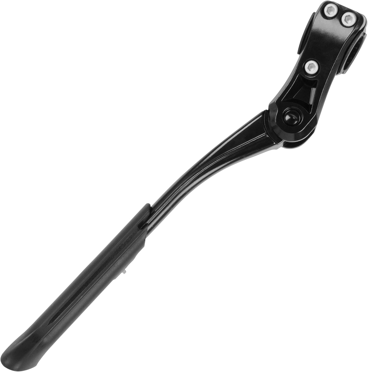 BV Rear Bike Stand for 24"-28" Bikes - Adjustable Bike Kickstand for Adult Bike with 8 Height Levels, Non-Slip Foot & Clamp Grip (Black, Capacity 55 lbs, Single Mount)