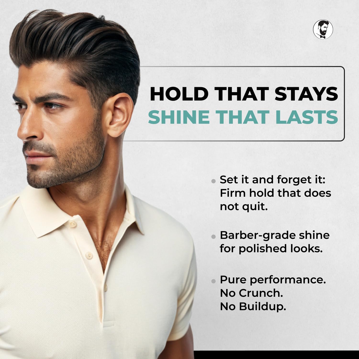 Gentlemen Republic 8oz Refined Hair Gel, 24 Hour Shine and Hold | Humidity resistant, alcohol-free formula that never flakes — professional hold made in the USA