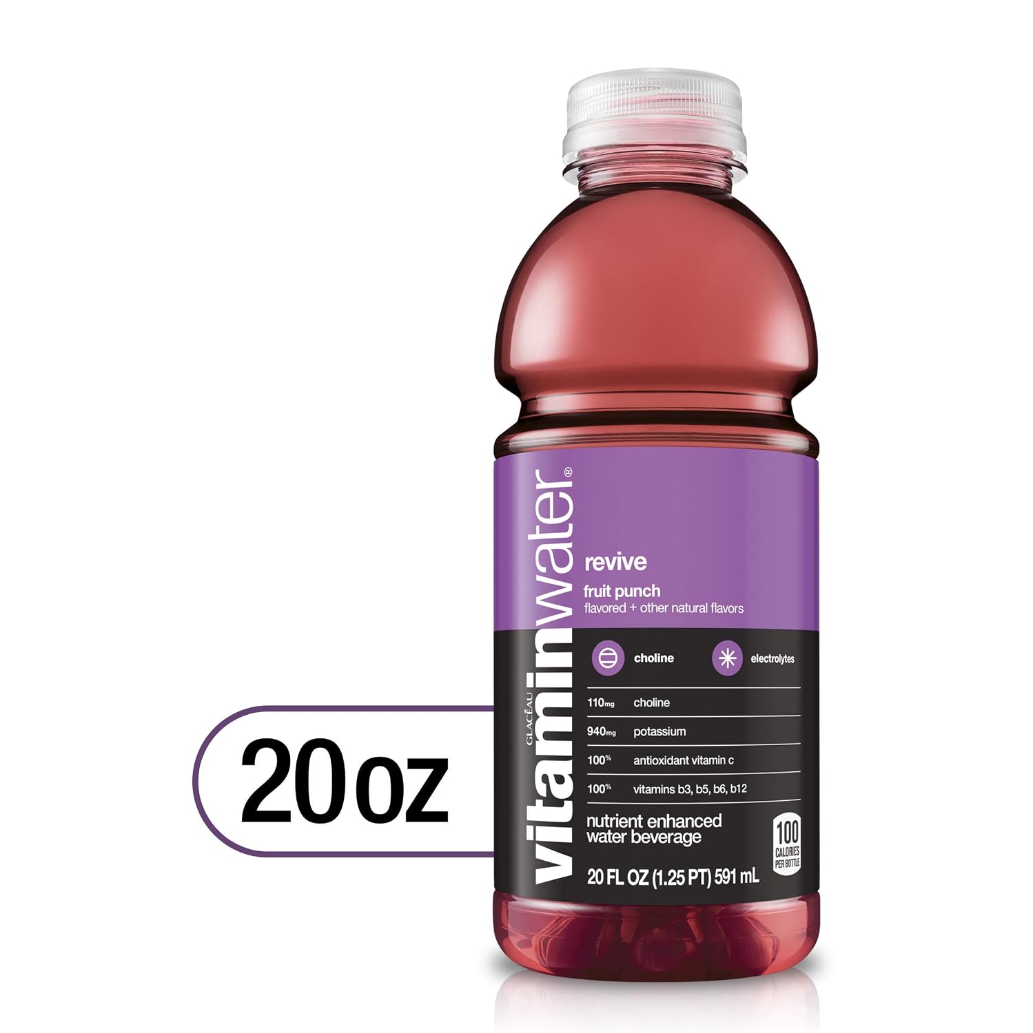 vitaminwater Power-C Dragonfruit Water Beverage, 16.9 fl oz, 6 pack | Bottled, nutrient-enhanced flavored water drink with 90 calories per bottle, antioxidants, and vitamins