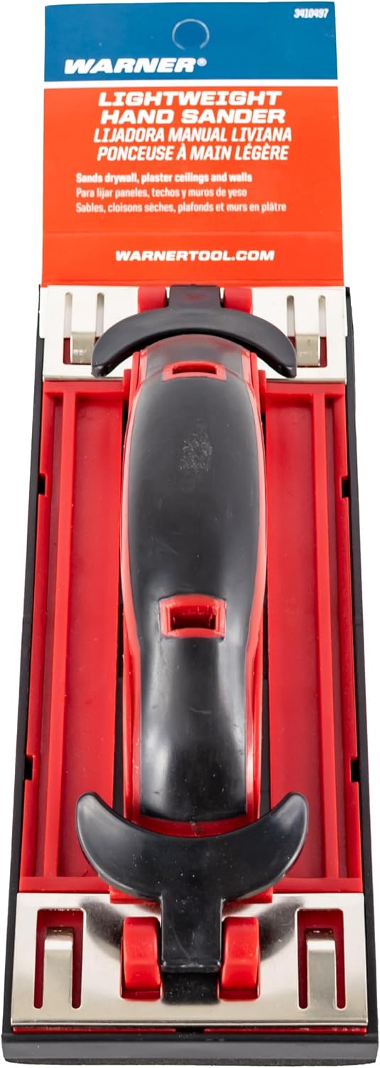 Warner Manufacturing Tool 3410497 Lightweight Hand Sander, Plastic, in a cut carton