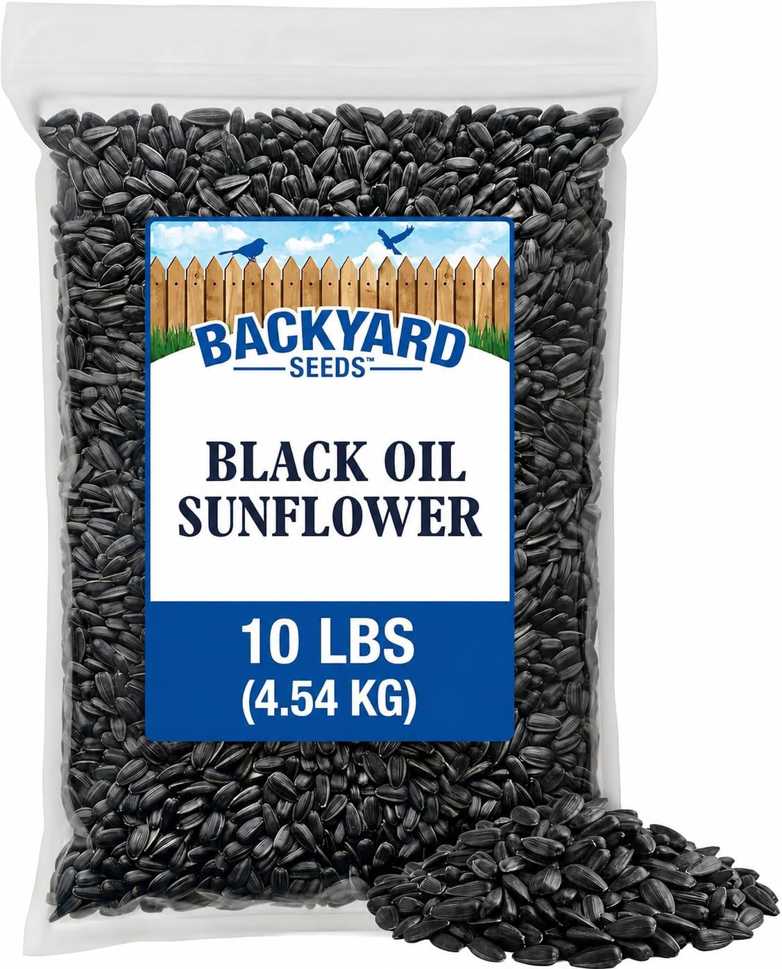 CountryMax Shelled Sunflower Chips 10 lb - No Waste Bird Seed for Outside Feeders, Resealable Bag of Wild Bird Feed | For Smaller Beaks, No Mess, No Waste. High Energy & USA Sourced. For Ground Feeding or Bird Feeders, For Year-Round Feeding