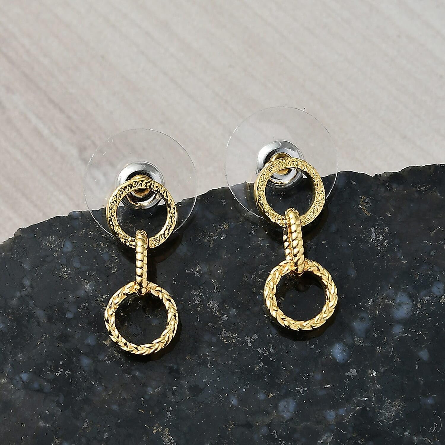 Shop LC Earrings in 18K Vermeil Yellow Over Sterling Silver 2.35 Grams