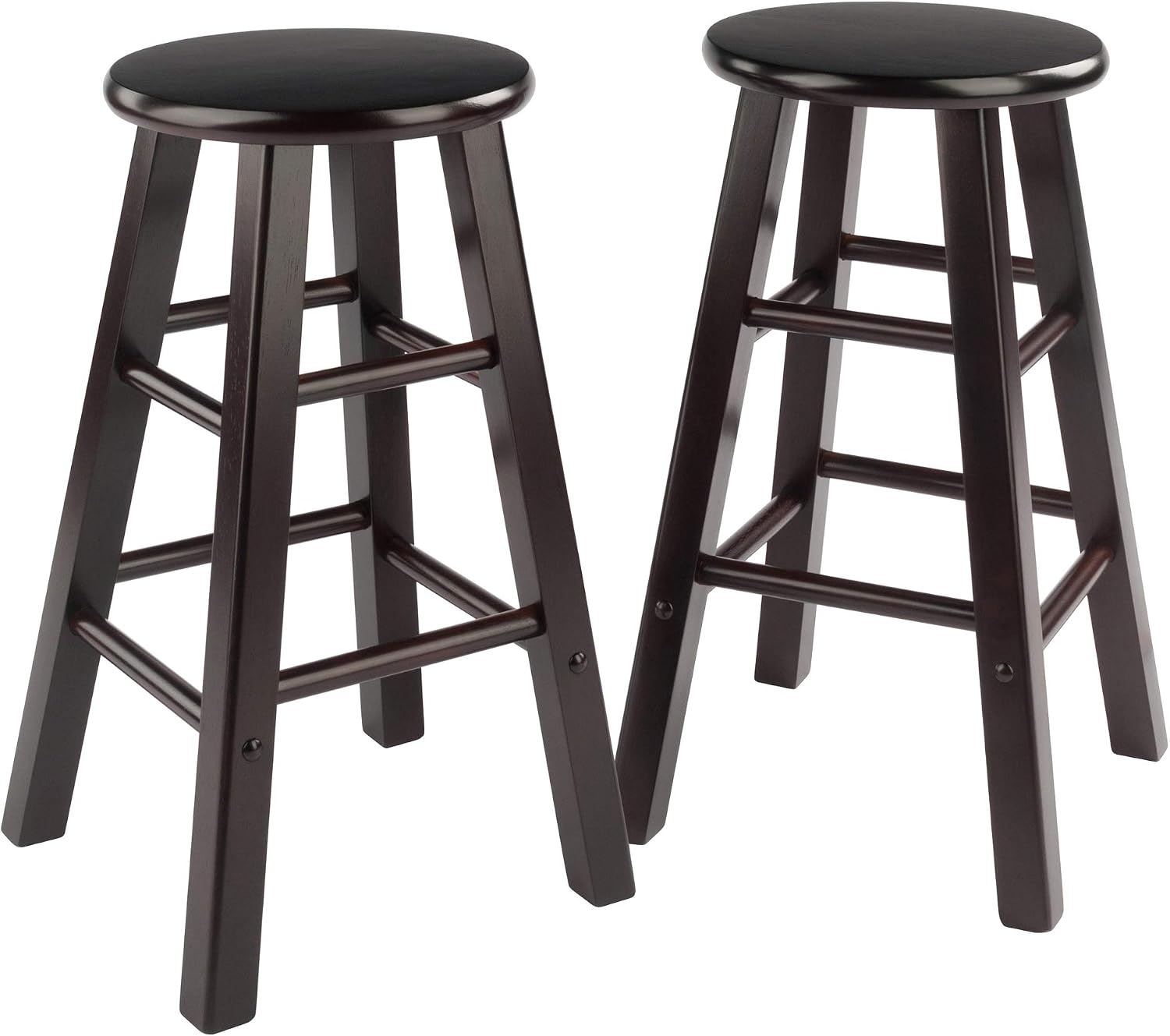Winsome Element Counter Stools, Natural & White, 24", 2 Piece Set