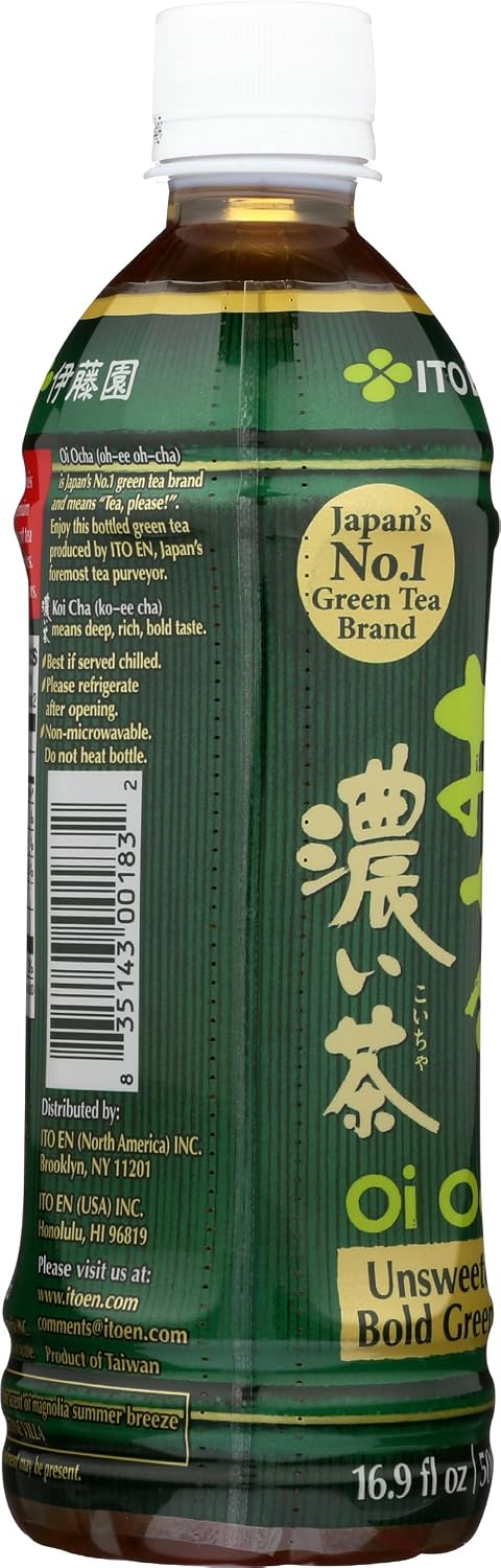 Ito En Tea Oi Ocha Green Tea, Unsweetened, 16.9 Ounce (Pack of 12)