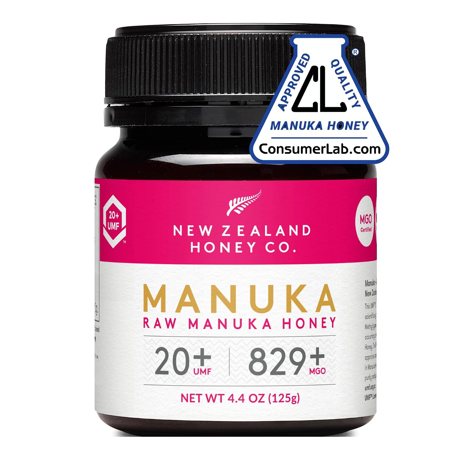 Raw Manuka Honey UMF 20+ MGO 829+, UMF Certified, 3rd Party Tested, 8.8oz