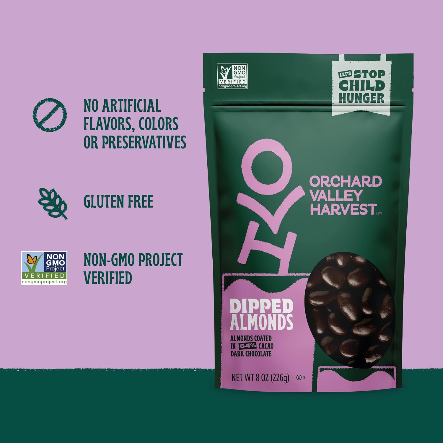 Orchard Valley Harvest Choc Nut Mix Multipack, 1 oz, Pack of 8 | Dark Chocolate Raisins, Almonds & Peanuts, Gluten Free, Stand Up Bag, Non-GMO, 4g Plant Protein, On-The-Go Snack