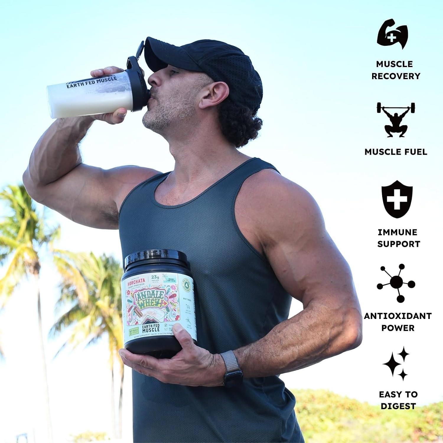 Earth Fed Muscle Whey Back Vanilla Irish Grass Fed Whey Protein Isolate | 25g protein per scoop, Third-Party Certified. Smooth vanilla, zero artificial sweeteners. Cold-processed in Ireland.