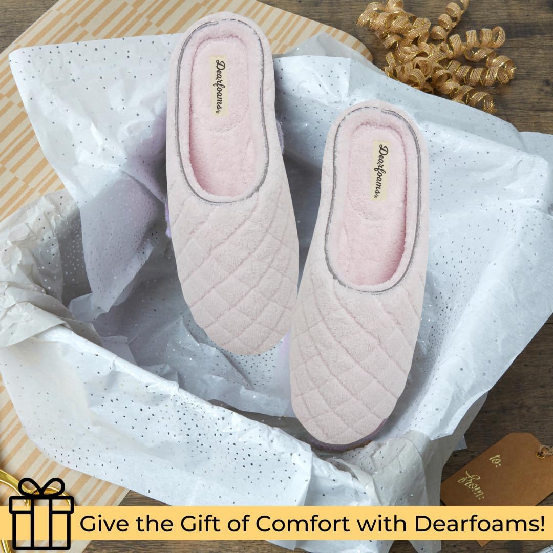 Leslie Terry Clog House Shoes with Memory Foam, Indoor Slippers with Wide Widths